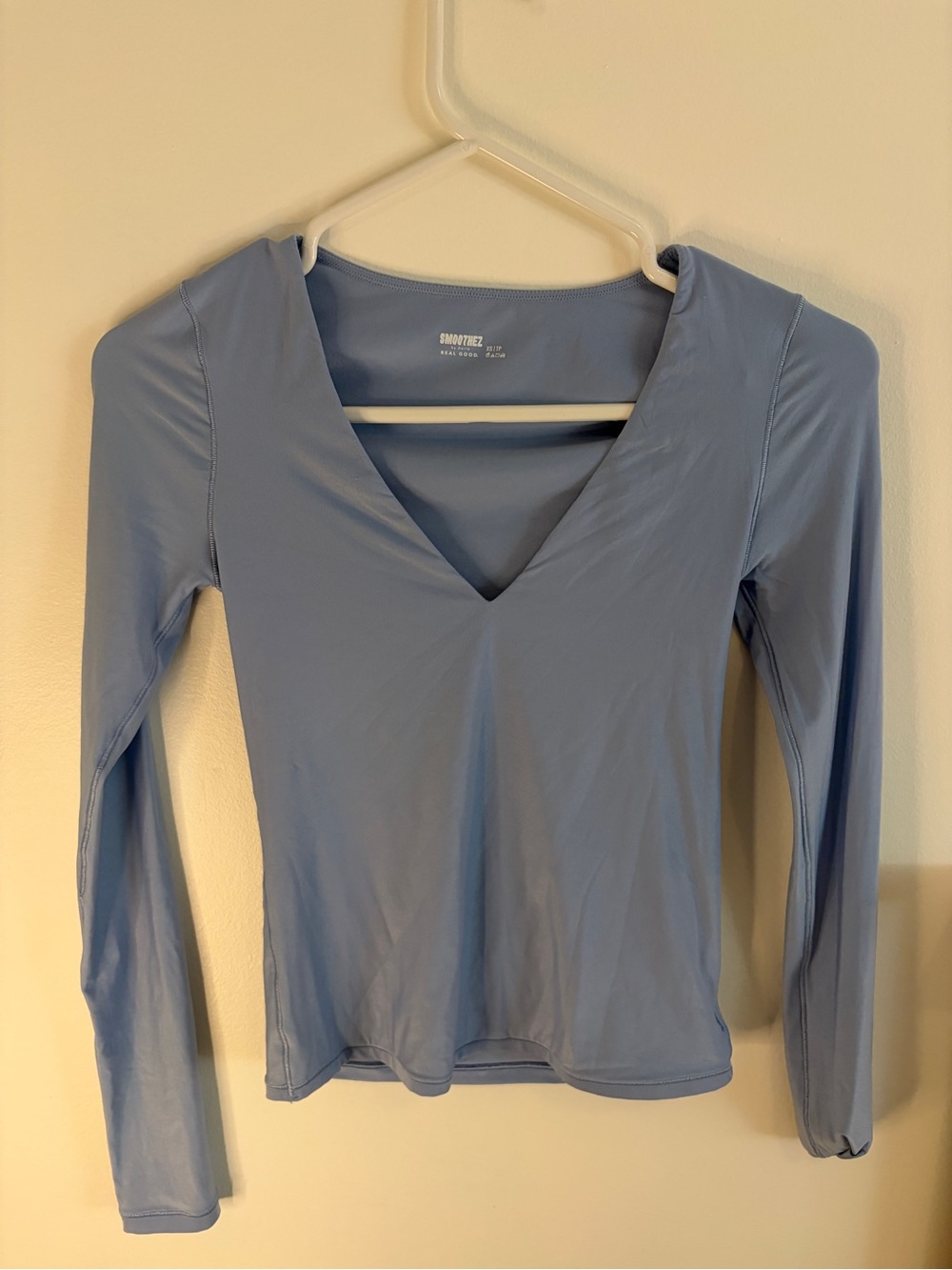 aerie Periwinkle V-Neck Long Sleeve Top